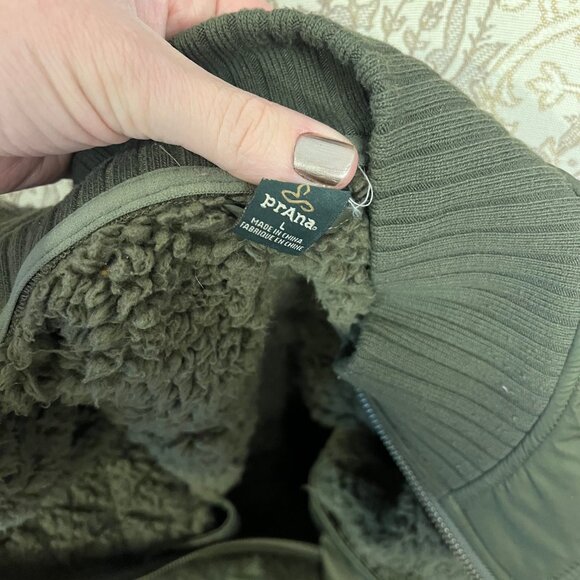 Prana Green Quilted Bomber Jacket - Picture 3 of 4
